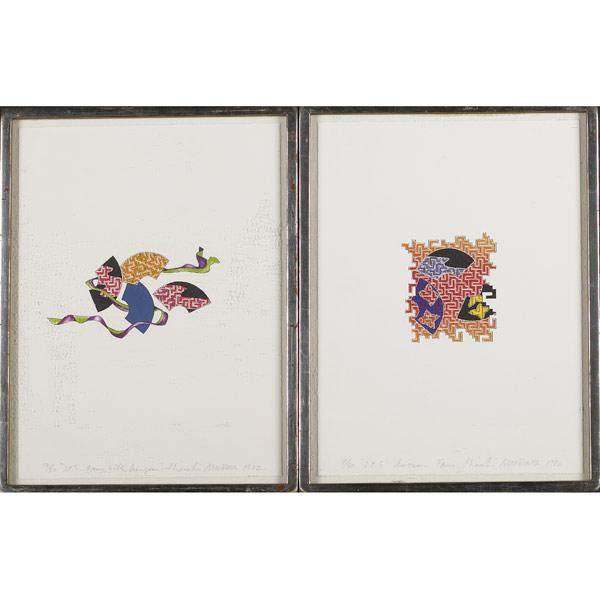 Appraisal: HIROSHI MURATA Japanese b Two offset lithographs each framed SFS