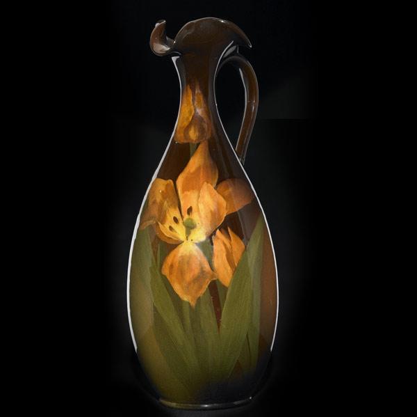 Appraisal: ROOKWOOD Standard glaze pitcher painted by Sallie Toohey with fleshy