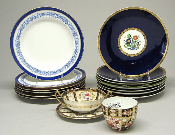 Appraisal: A group of six Royal Crown Derby porcelain harlequin plates