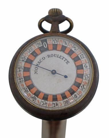 Appraisal: Roulette wheel walking cane marked Monaco Roulette the pocket watch