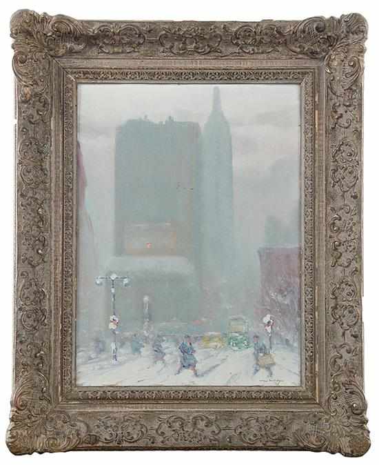 Appraisal: Johann Berthelsen New York - MADISON SQUARE IN WINTER oil