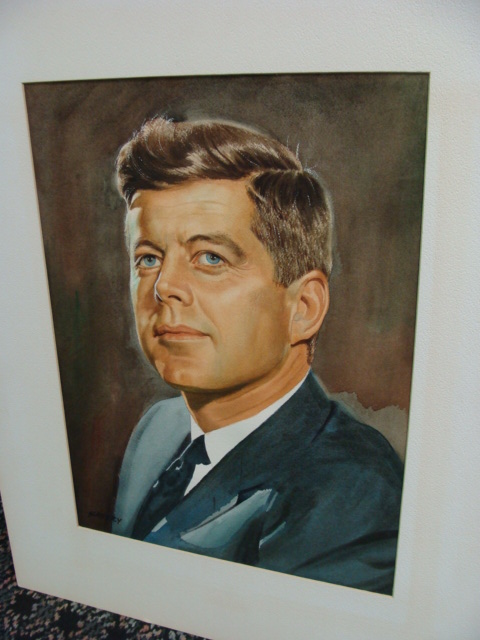 Appraisal: Edward Slattery American - PORTRAIT OF JOHN F KENNEDY Watercolor