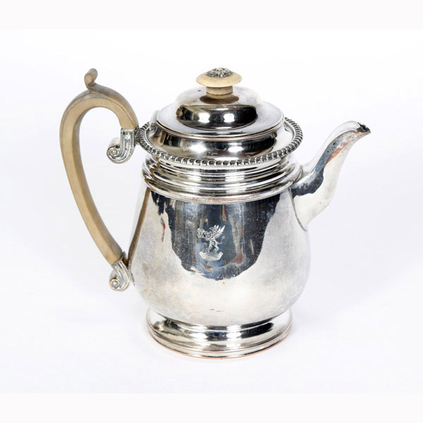 Appraisal: Old Sheffield English silver plate teapot tall at the handle