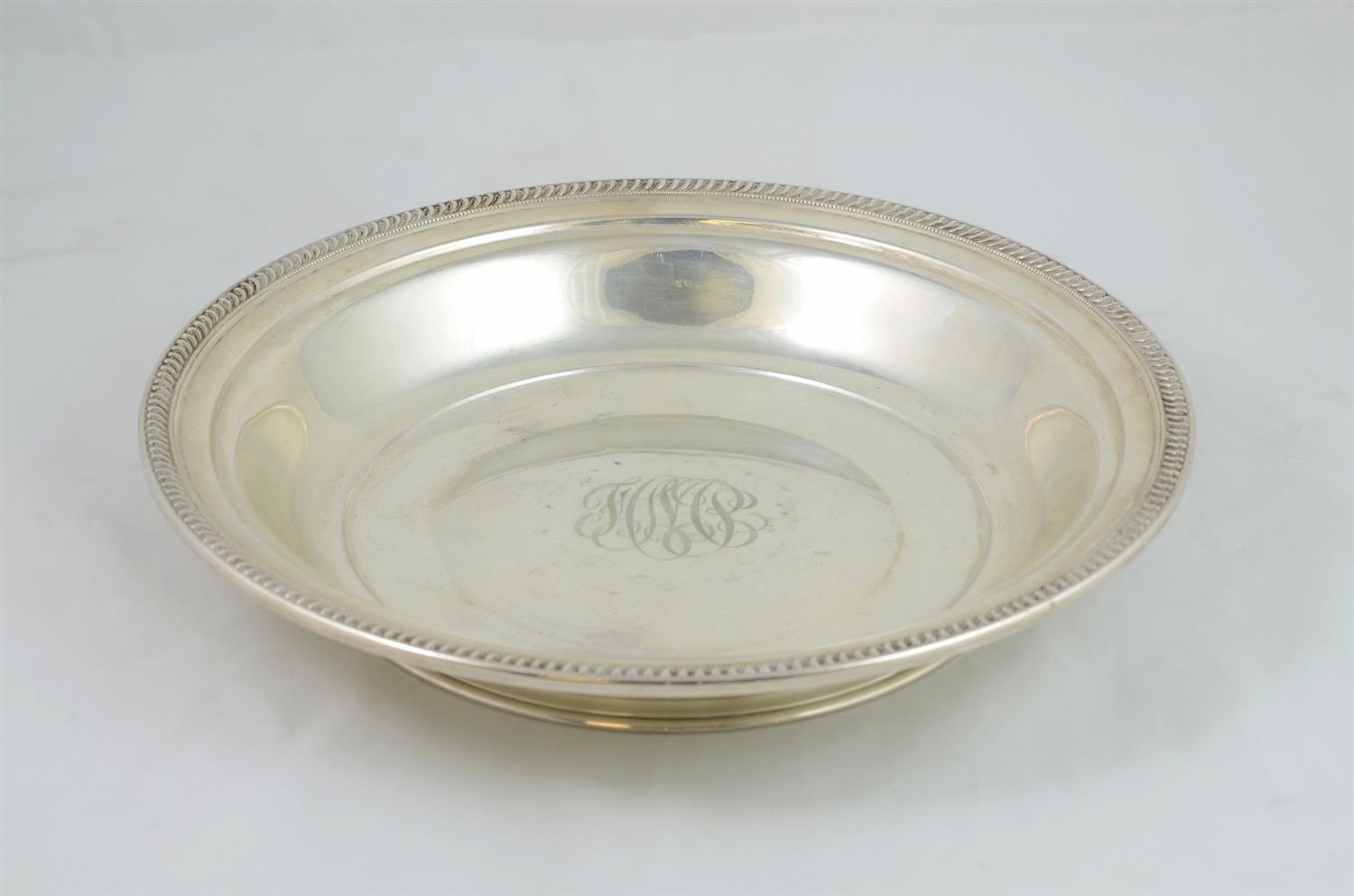 Appraisal: Richard Dimes sterling silver center bowl with gadrooned edge letter