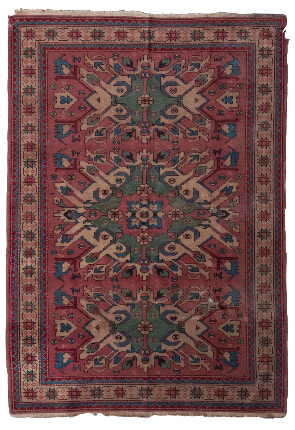 Appraisal: EAGLE KAZAK DESIGN RUG X LATE TH CENTURYEAGLE KAZAK DESIGN