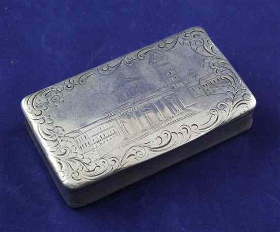 Appraisal: A th century French silver rectangular snuff box with ribbed