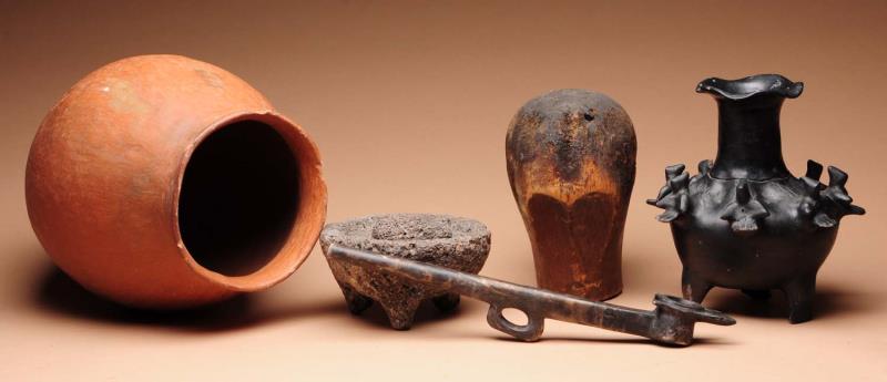 Appraisal: Lot of Pieces Includes stone peace pipe with horns missing