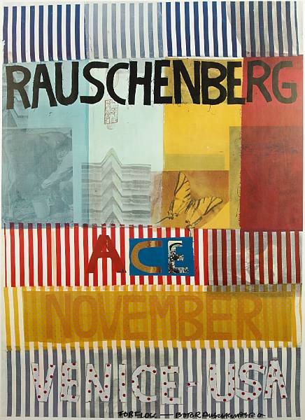 Appraisal: Robert Rauschenberg American - Ace November Venice USA Reproduction in