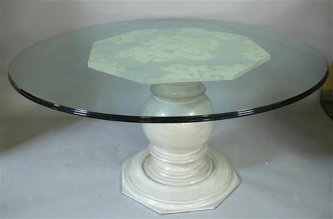 Appraisal: MODERN CIRCULAR GLASS TOP CENTER TABLE th century the circular