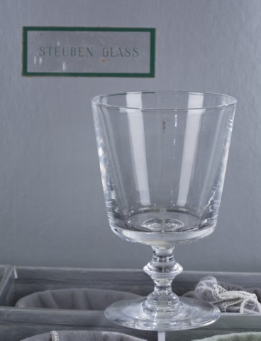 Appraisal: Set of Nine Steuben Water Glasses In original bags and