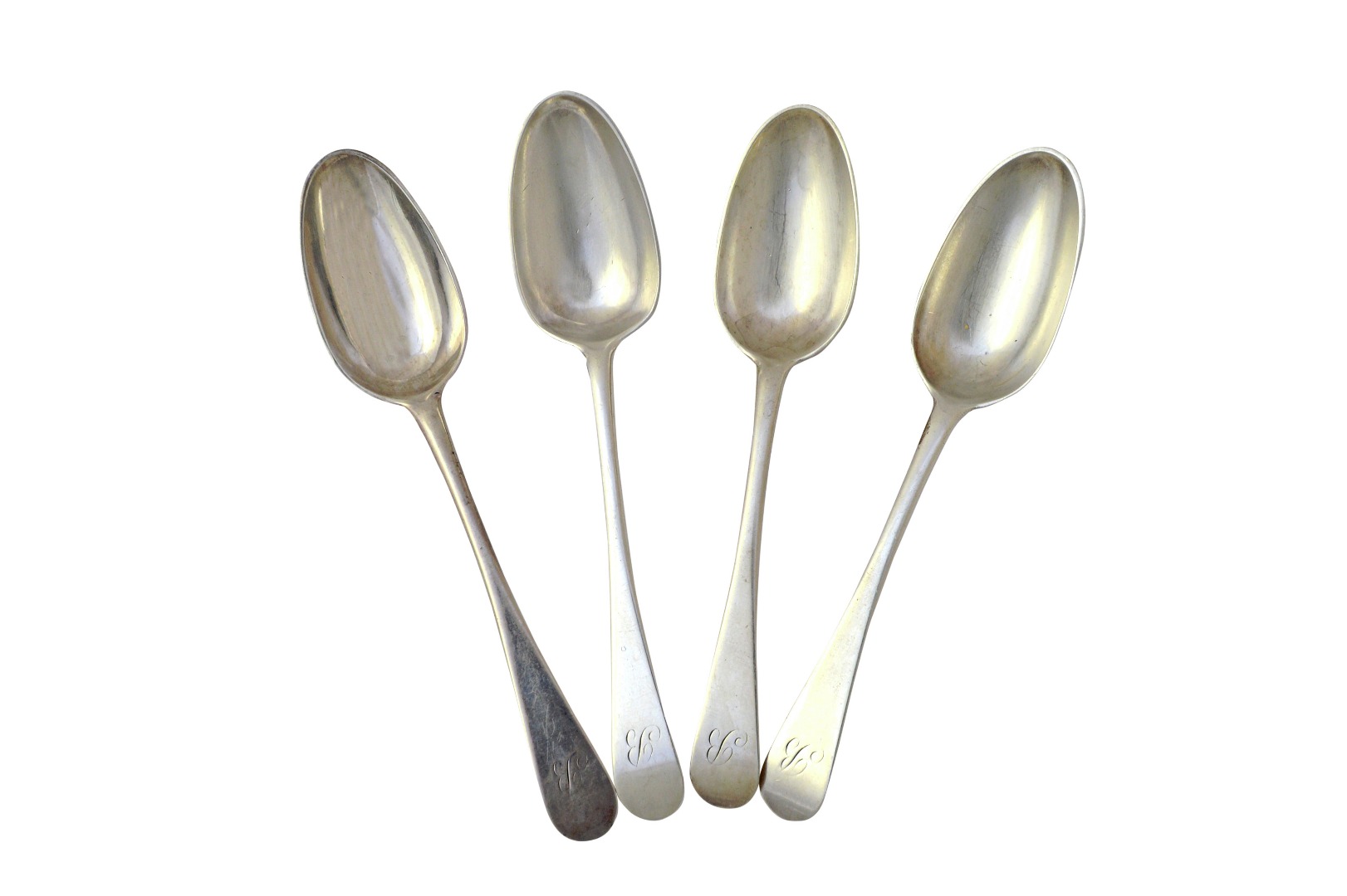 Appraisal: Four Scottish silver Hanoverian pattern tablespoons maker James Cornfute Perth