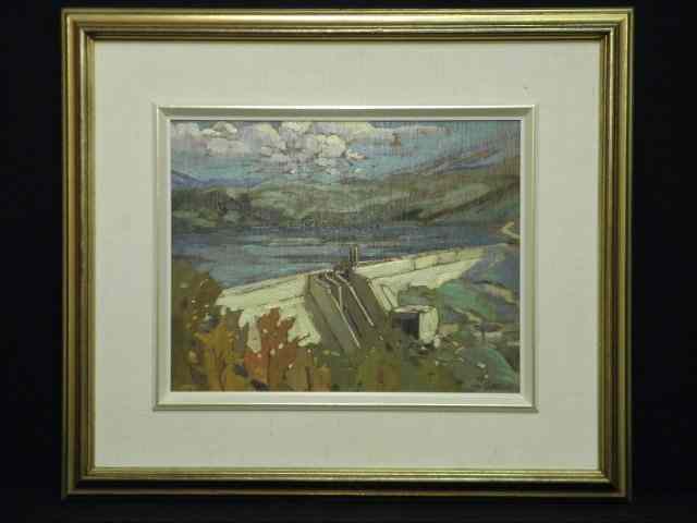 Appraisal: Arto Yuzbasiyen oil on board painting Titled ''Thunder Bay'' and