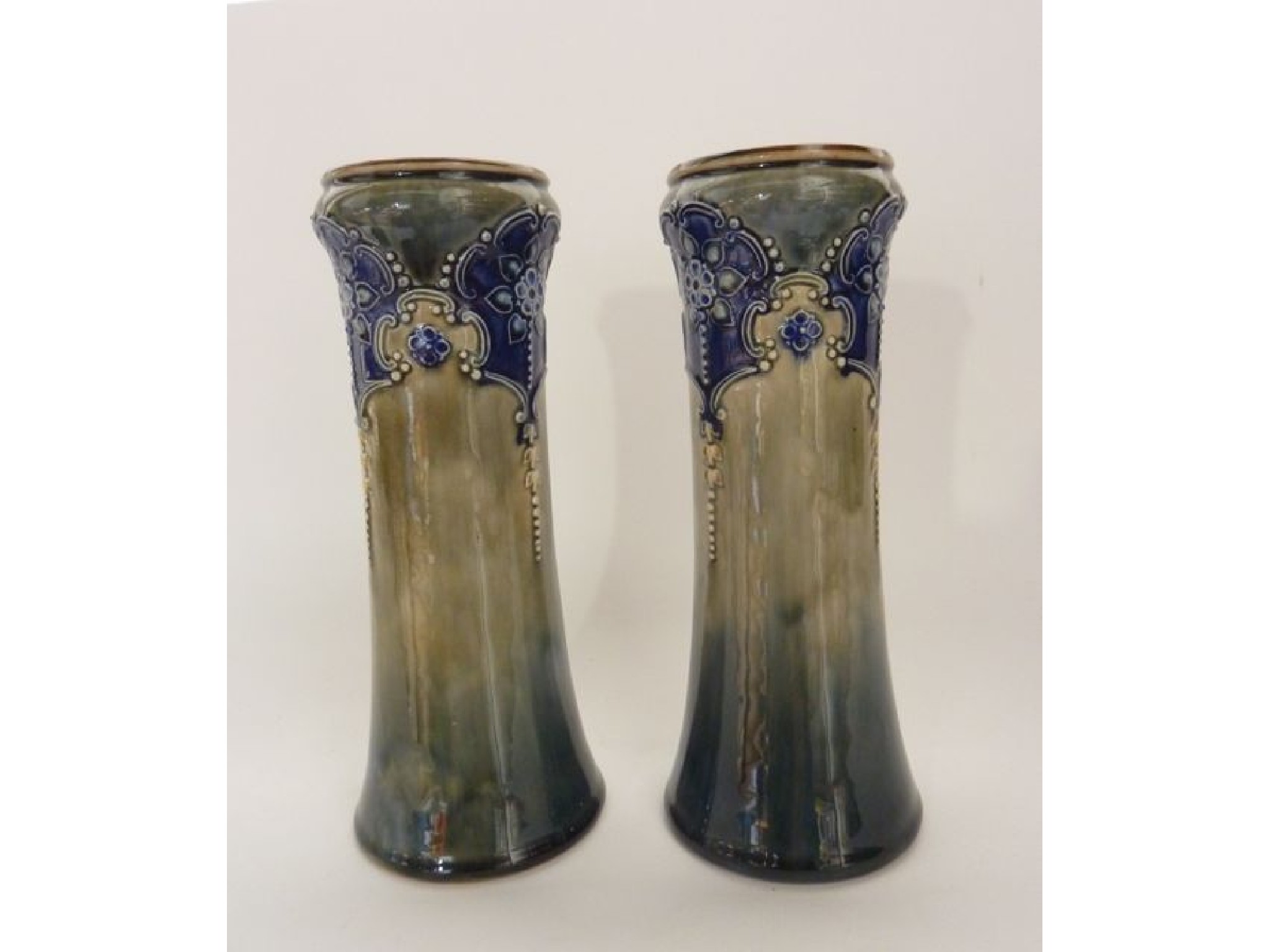 Appraisal: A pair of Royal Doulton vases of waisted cylindrical form