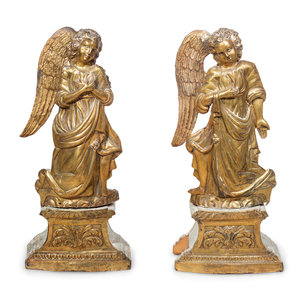 Appraisal: A Pair of Italian Gilt Metal Clad Angels th Century