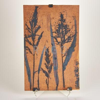 Appraisal: OTTO AND VIVEKA HEINO Stoneware tile USA Incised and painted