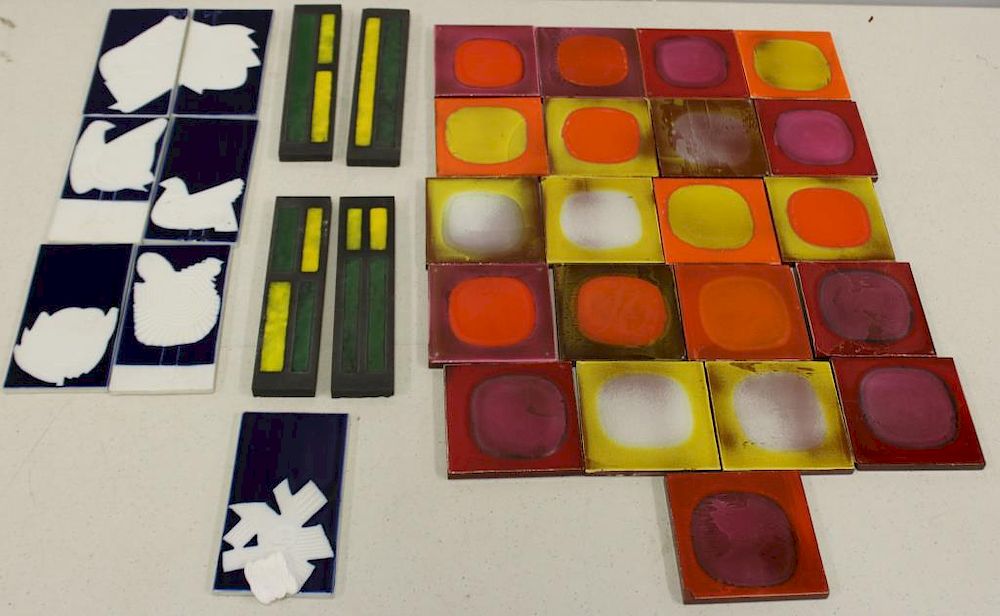 Appraisal: CAPRON Roger Lot of Tiles From a Queens estate From