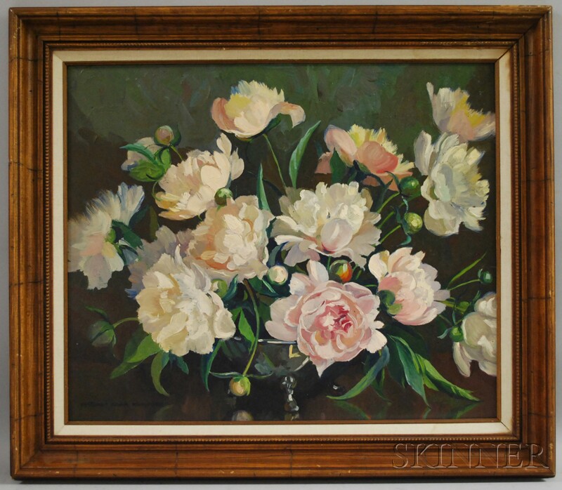 Appraisal: Virginia Carr Mumford American - Peonies Signed VIRGINIA CARR MUMFORD