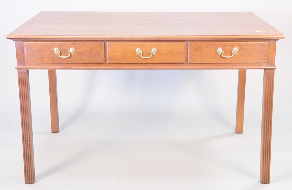 Appraisal: Eldred Wheeler cherry work table with three drawers h top