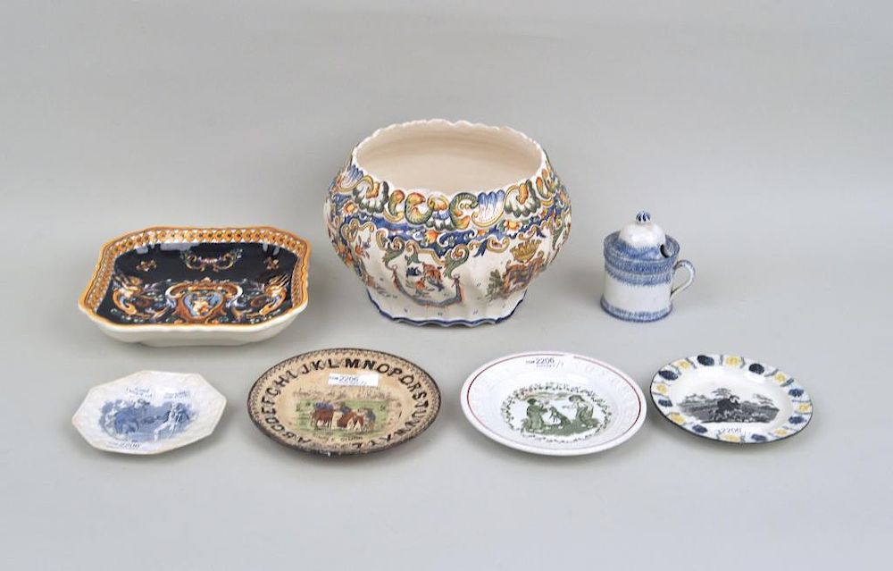 Appraisal: Estate Group Pottery Porcelain Items comprising four English Staffordshire plates