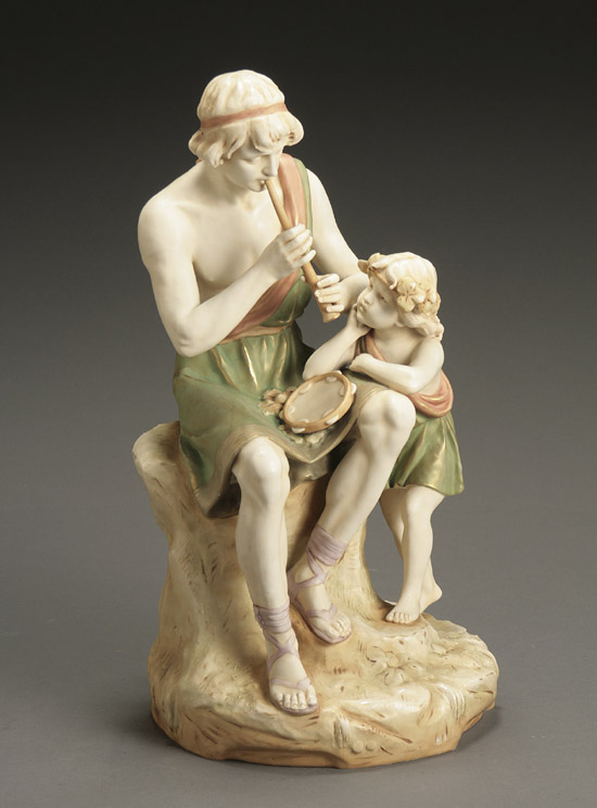 Appraisal: Royal Dux Figural Group of Two Musicians - Modeled as