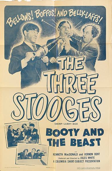 Appraisal: A Three Stooges huge group of folded one-sheet film posters