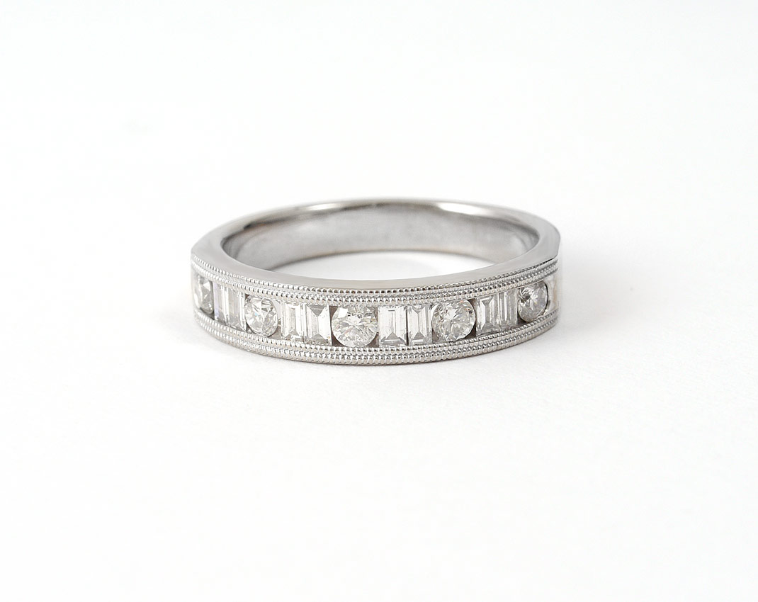 Appraisal: DIAMOND WEDDING OR ANNIVERSARY BAND RING K white gold diamond