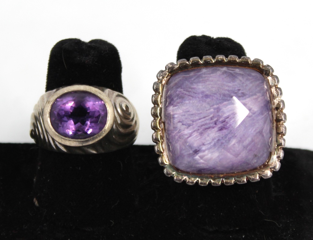 Appraisal: STERLING SILVER RINGS INCL AMETHYST GROUP OF Sterling silver rings