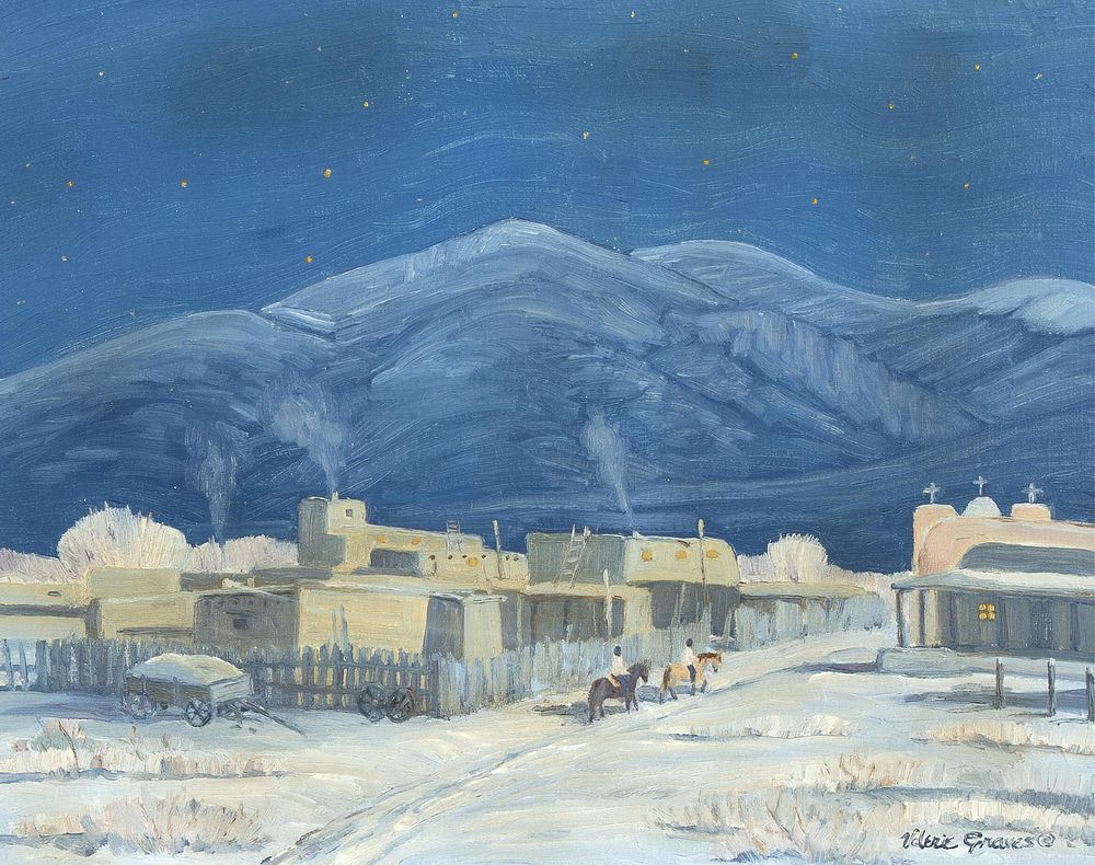 Appraisal: Valerie Graves Winter Moonlight - Taos Valerie Graves th Century