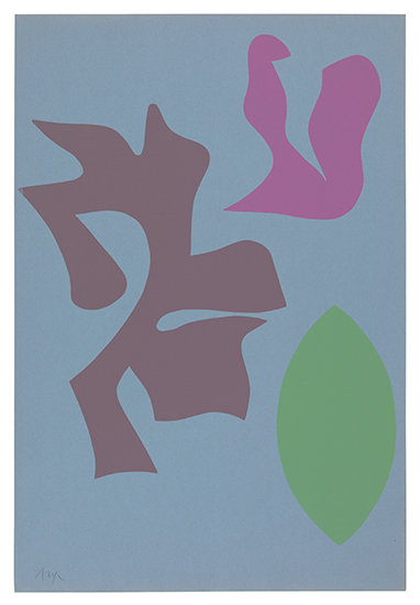 Appraisal: JEAN ARP Documents Geigy Color woodcut on Canson textured blue