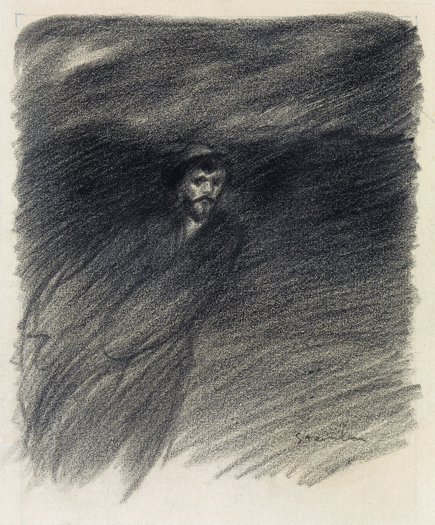 Appraisal: TH OPHILE STEINLEN Homme marchant Crayon on cream wove paper