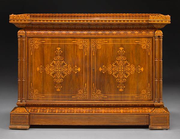 Appraisal: An Italian inlaid walnut marquetry cabinet attributed to Pelagio Pelagi