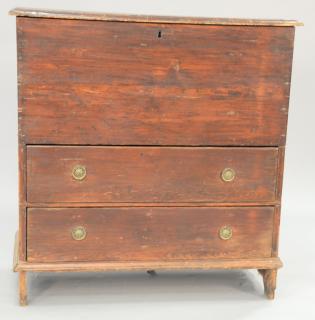 Appraisal: Primitive lift top blanket chest with original hinges th century