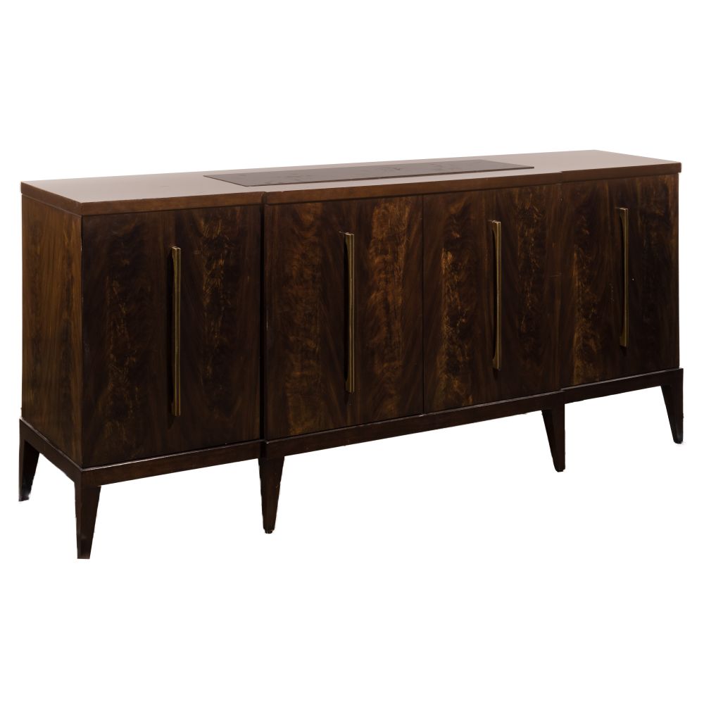 Appraisal: CARSON SIDEBOARD ELECTRONICS CABINETWalnut finish breakfront having central doors flanked