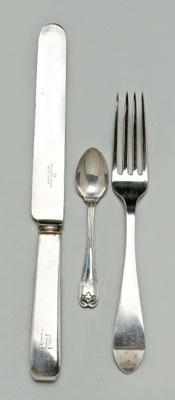 Appraisal: pieces Tiffany sterling flatware nine Queen Anne pattern forks date