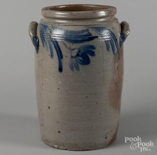 Appraisal: Pennsylvania stoneware crock th c with cobalt floral decoration ''