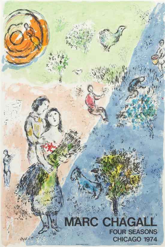 Appraisal: Marc Chagall French Russian - Four Seasons color poster x