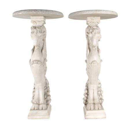 Appraisal: Pair of Neoclassical Style Carved Marble Pedestals Estimate -