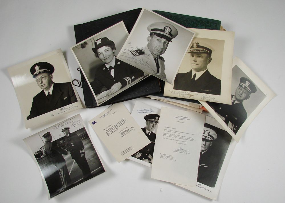 Appraisal: APPROXIMATELY PHOTOGRAPHS AND SIGNATURES OF MILITARY OFFICERS Mostly the rank