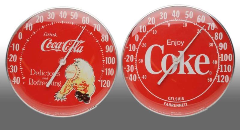 Appraisal: Lot of Plastic Coca-Cola Dial Thermometers Description s to s