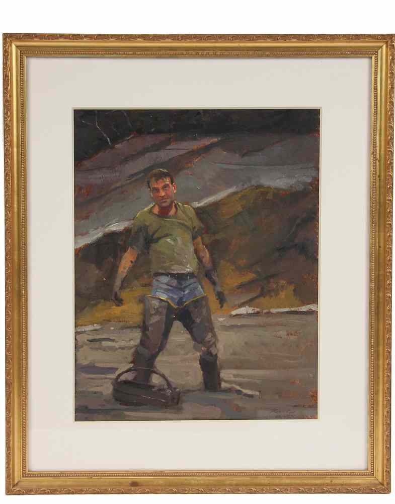 Appraisal: OIL ON PAPER - 'The Last Stand' by Ronald Frontin