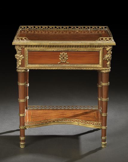 Appraisal: Louis XVI-Style Mahogany Occasional Table ca the rectangular top with