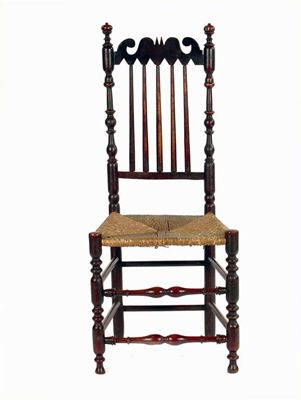 Appraisal: An th century Anglo-American ash side chair the shaped cresting