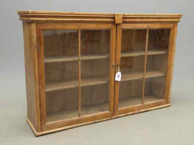 Appraisal: Scrubbed pine two door hanging cupboard '' W '' D