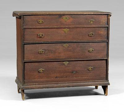 Appraisal: Early New England mule chest poplar and white pine dovetailed