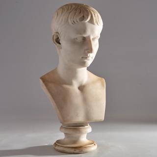 Appraisal: Grand Tour marble bust of Augustus Caesar Grand Tour marble