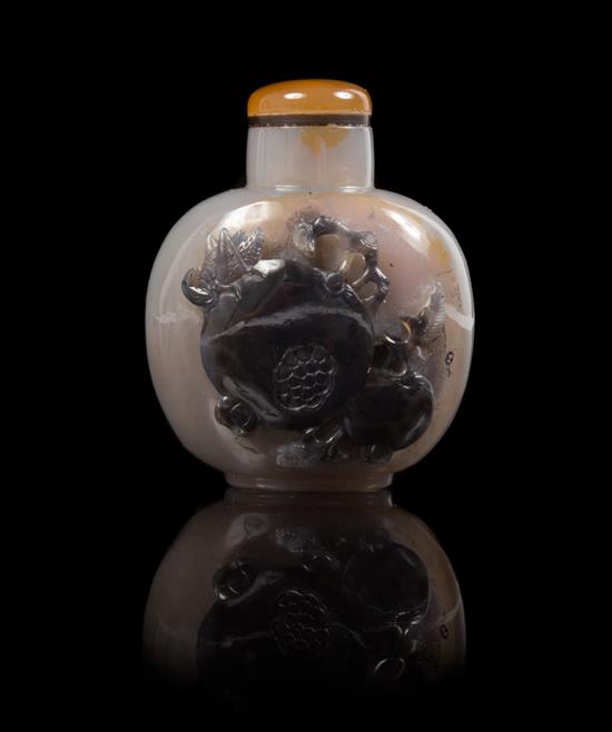 Appraisal: Sale Lot A Carved Agate Snuff Bottle suzhou school of