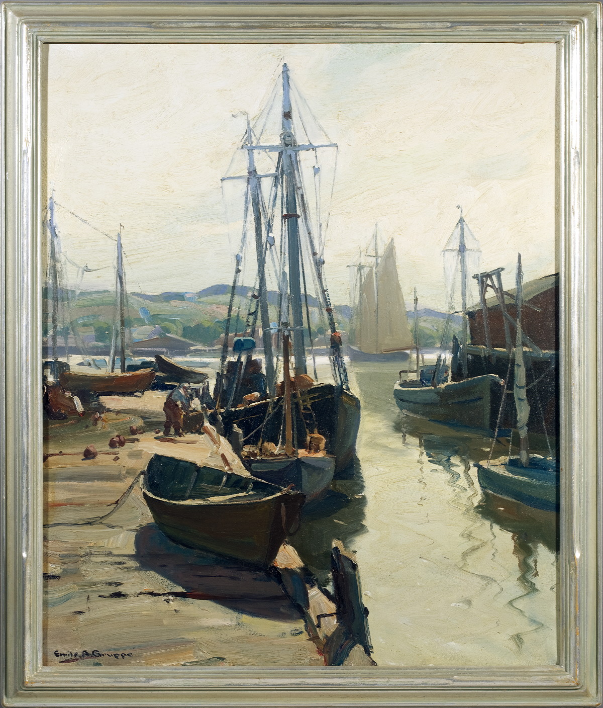 Appraisal: EMILE A GRUPPE AMERICAN - MORNING GLOUCESTER HARBOR Oil on