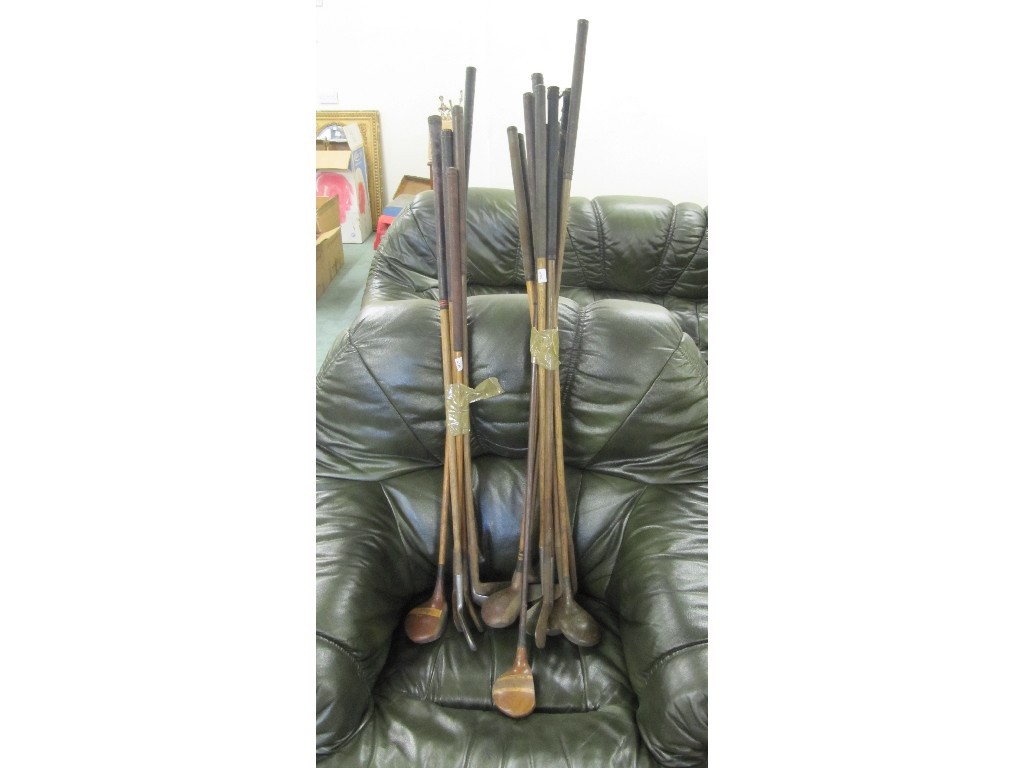 Appraisal: Lot of assorted hickory shafted golf clubs