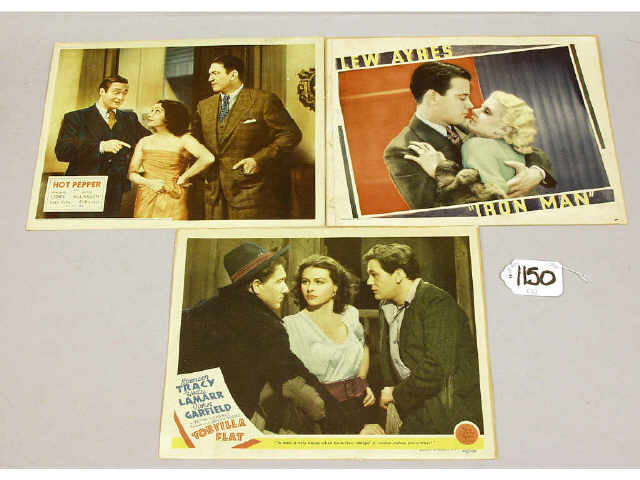 Appraisal: Collection of early movie lobby cards Iron Man with Lew