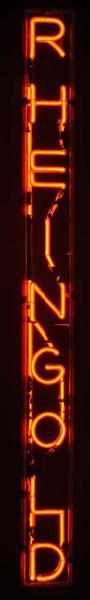 Appraisal: Rheingold Vertical Neon Sign Description s Red neon mounted on